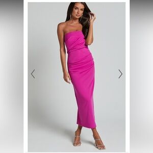 Showpo calanthe midi dress- strapless orchid